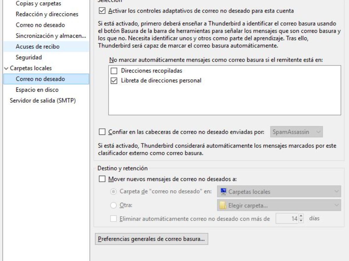 Configurar Las Opciones Anti Spam En Thunderbird Smythsys It Consulting