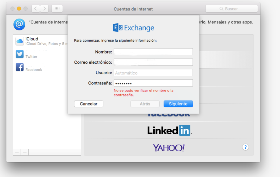 Error al intentar agregar una cuenta de Exchange de Office 365 en Mac. -  SmythSys IT Consulting
